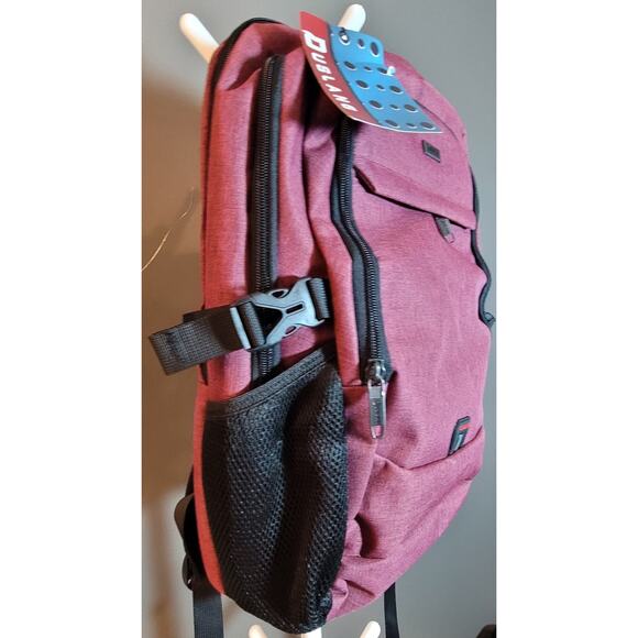 Duslang Backpack Laptop Bag USB Port Anti Theft Multi Pocket Rose Comfort Strap - Picture 4 of 9